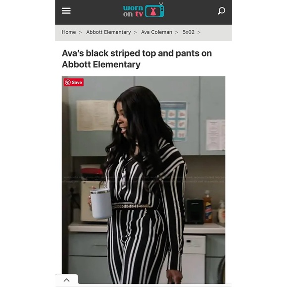 Alice + Olivia Dylan Black Off White Striped Wide Leg Pants - Picture 7 of 15